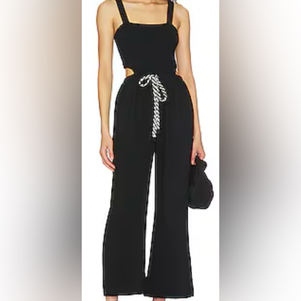 Heartloom Black Jumpsuit with Striped Tie